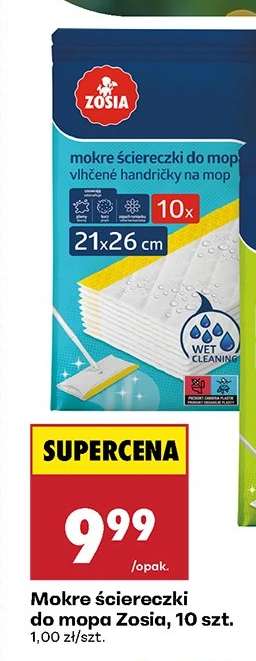 Mokre ściereczki do mopa Zosia, 10 szt.