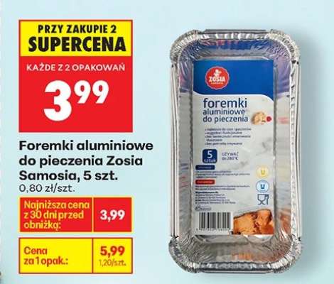 Foremki aluminiowe do pieczenia Zosia Samosia , 5 szt