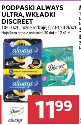 Podpaski Always Ultra, Wkładki Discreet