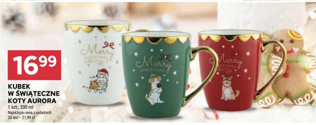 Kubek w świąteczne koty Aurora