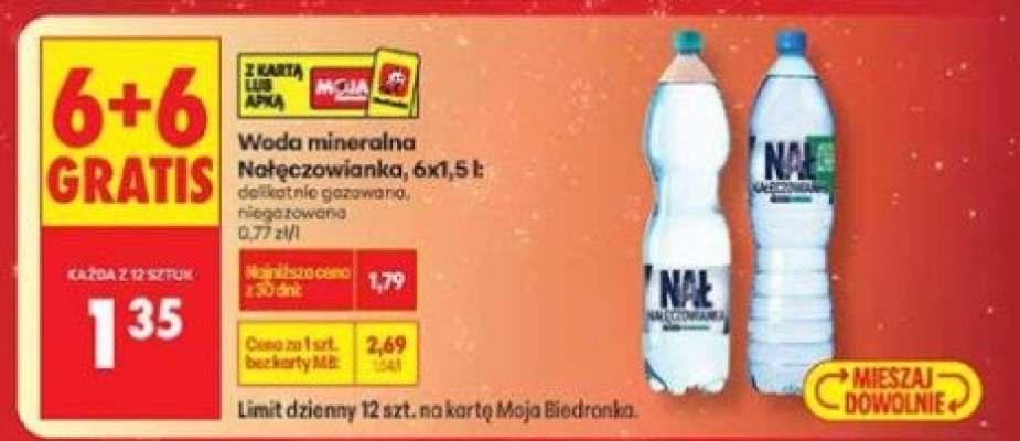 Woda mineralna Nałęczowianka, 6x1,5 l