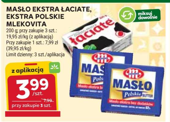 MASŁO EKSTRA ŁACIATE, EKSTRA POLSKIE MLEKOVITA