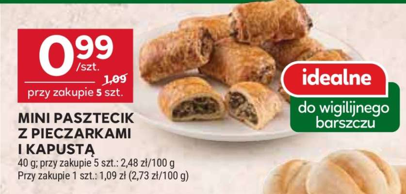 Mini pasztecik z pieczarkami i kapustą