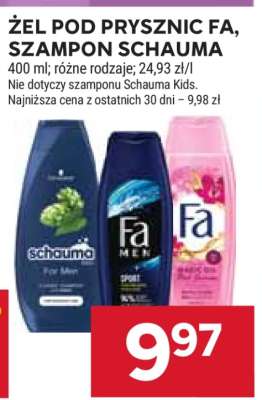 Żel pod prysznic Fa, Szampon Schauma