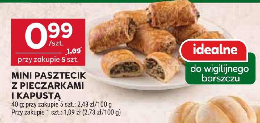 Mini pasztecik z pieczarkami i kapustą