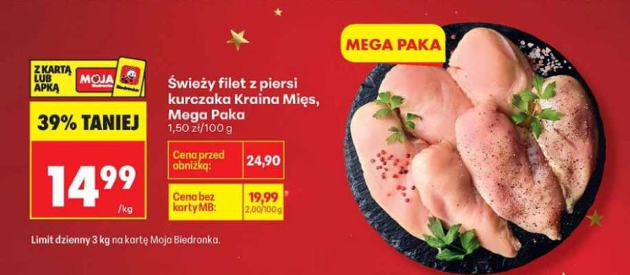 Świeży filet z piersi kurczaka Kraina Mięs, Mega Paka