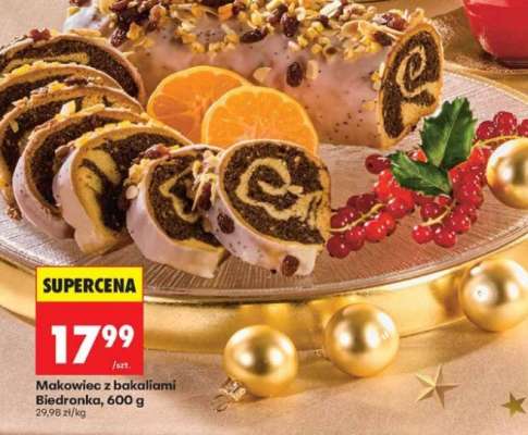 Makowiec z bakaliami Biedronka , 600 g