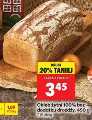 Chleb żytni 100 % bez dodatku drożdży 450 g