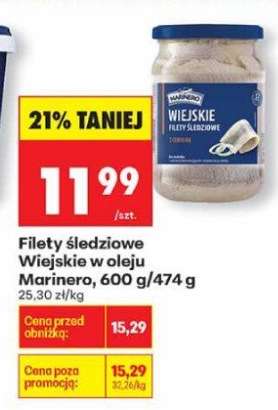 Filety śledziowe Wiejskie w oleju Marinero 600 g 474 g