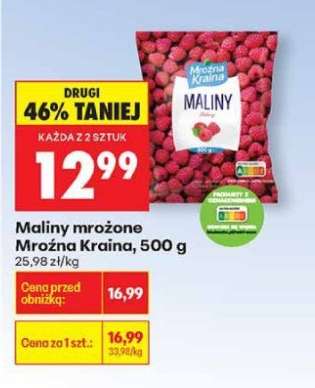 Maliny mrożone Mroźna Kraina, 500 g