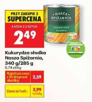 Kukurydza słodka Nasza Spiżarnia 340 g 285 g
