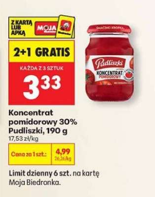 Koncentrat pomidorowy 30% Pudliszki, 190 g