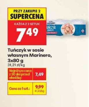 Tuńczyk w sosie własnym Marinero, 3x80 g