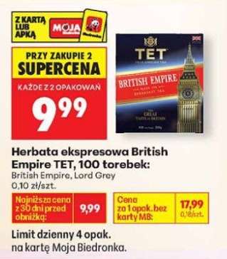 Herbata ekspresowa British Empire TET, 100 torebek