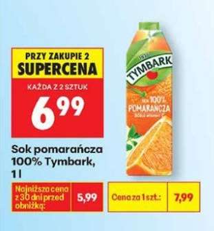 Sok pomarańcza 100% Tymbark, 1l