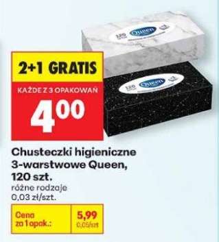 Chusteczki higieniczne 3 warstwowe Queen , 120 szt
