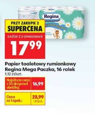 Papier toaletowy rumiankowy Regina Mega Paczka , 16 rolek