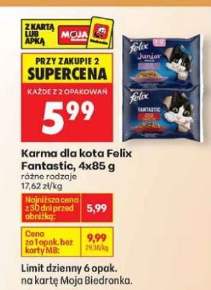 Karma dla kota Felix Fantastic 4x85 g