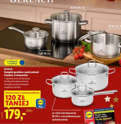 Gerlach Komplet garnków z pokrywkami Comfort, 6 elementów