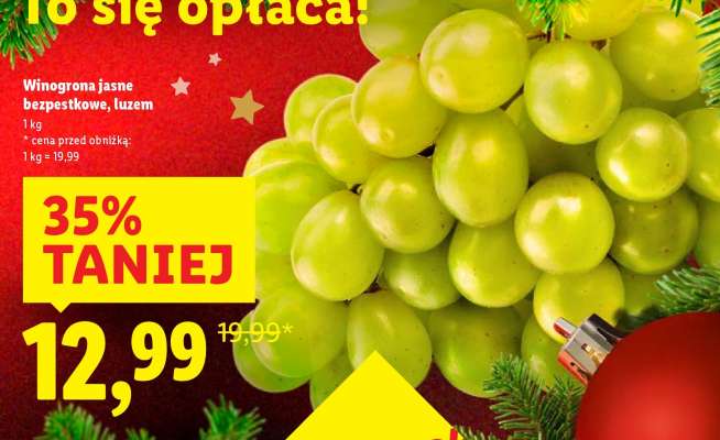 Winogrona jasne bezpestkowe, luzem