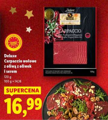 Deluxe Carpaccio wołowe z oliwą z oliwek i serem