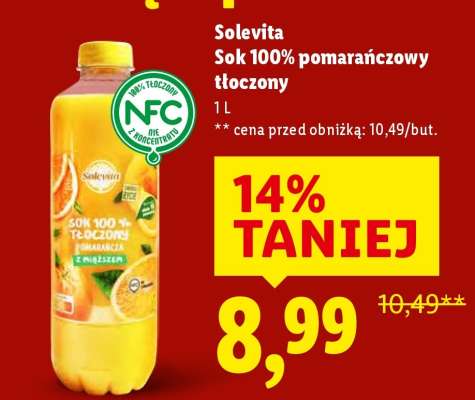 Solevita Sok 100% pomarańczowy tłoczony