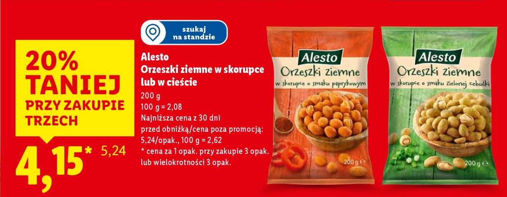Alesto Orzeszki ziemne w skorupce lub w cieście