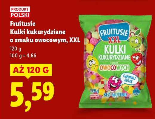 FRUITUSIE Kulki kukurydziane o smaku owocowym, XXL