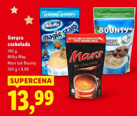 Gorąca czekolada Milky Way, Mars lub Bounty