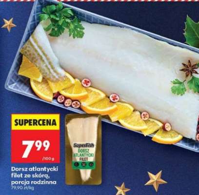 Dorsz atlantycki filet ze skórą porcja rodzinna