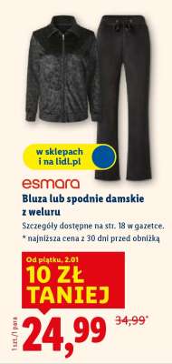 Bluza lub spodnie damskie z weluru