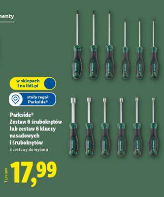 Parkside Zestaw 6 śrubokrętów lub zestaw 6 kluczy nasadowych i śrubokrętów