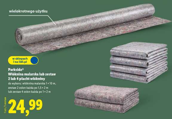 Parkside® Włóknina malarska lub zestaw 2 lub 4 płacht włókniny