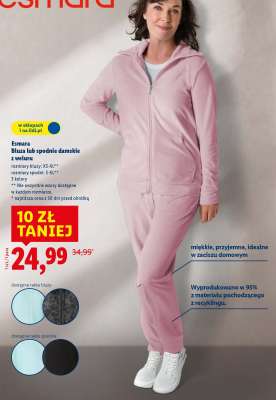 Esmara Bluza lub spodnie damskie z weluru