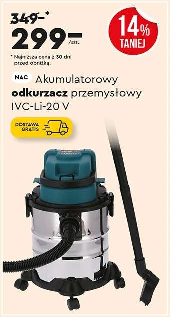 Akumulatorowy odkurzacz przemysłowy IVC-Li-20 V