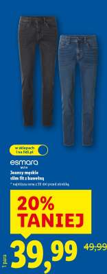 Jeansy męskie slim fit z bawełną