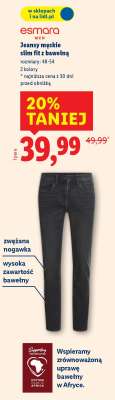 Jeansy męskie slim fit z bawełną