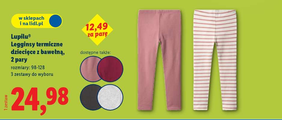 Lupilu® Legginsy termiczne dziecięce z bawełny, 2 pary