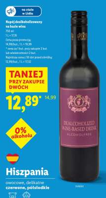Napój dealkoholizowany na bazie wina