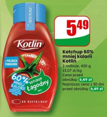 Ketchup 60% mniej kalorii Kotlin