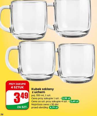 Kubek szklany z uchem