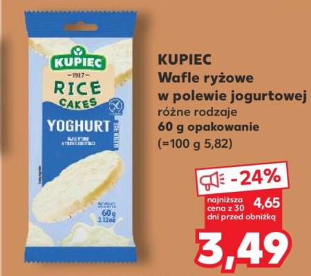 KUPIEC Wafle ryżowe w polewie jogurtowej