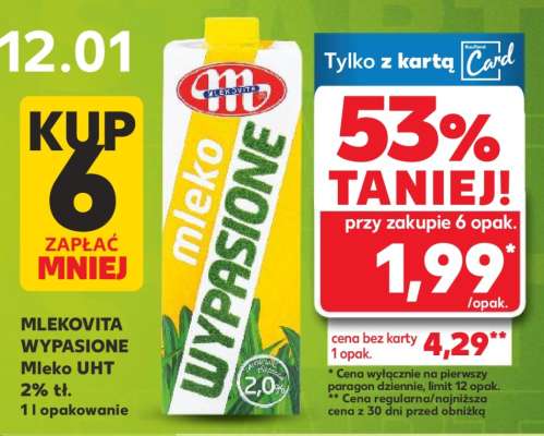 MLEKOVITA WYPASIONE Mleko UHT 2% tł.