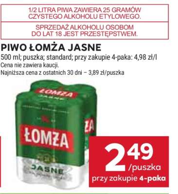 Piwo ŁOMŻA JASNE