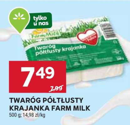 TWARÓG PÓŁTŁUSTY KRAJANKA FARM MILK