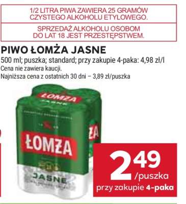 Piwo ŁOMŻA JASNE