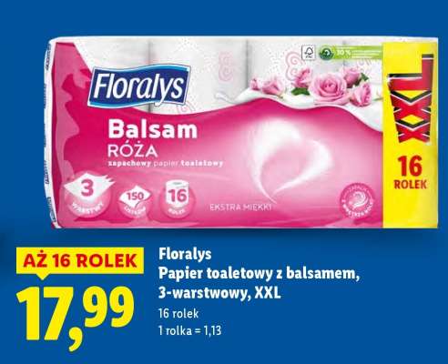 FLORALYS Papier toaletowy z balsamem, 3-warstwowy, XXL