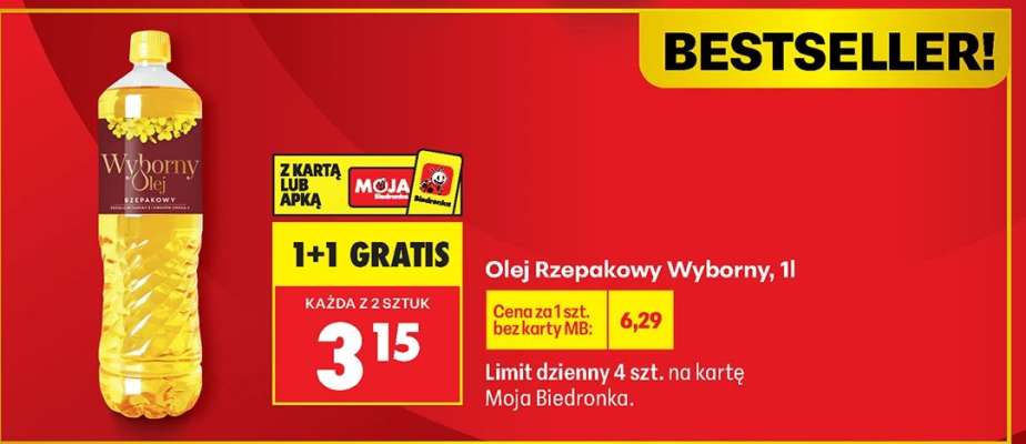 Olej rzepakowy Wyborny, 1l