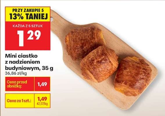 Mini ciastko z nadzieniem budyniowym, 35 g