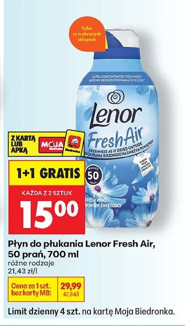Płyn do płukania Lenor Fresh Air, 50 prań, 700 ml